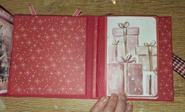 Kleines SüßesMini-Album zu Weihnachten in rot/weiß gehalten